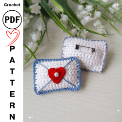 Crochet Pattern Envelope Brooch, quick crochet