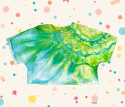 Women t-shirt top Tie Dye mandala bright clothes custom handmade Cotton oversize size 8 / M