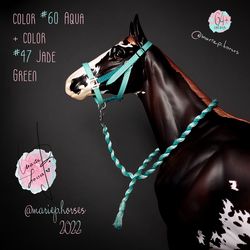 Breyer bicolor 3-sltd Halter & Lead Rope set 64 colors - LSQ model horse tack - toy accessory - traditional custom tack