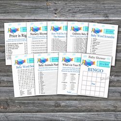 It's a boy baby shower games bundle,Toy Aircraft Baby Shower games package,Fun Baby Shower Games,9 Printable Games-222