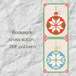 Bookmark cross stitch pattern Christmas ball PDF Winter ornament cross stitch Easy cross stitch PDF Pattern /160