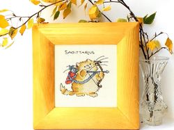 Cat Lover Housewarming Gift, Sagittarius Zodiac Sign, November December Birthday Gift, Cat Mom Decor, Baby Shower Gifts