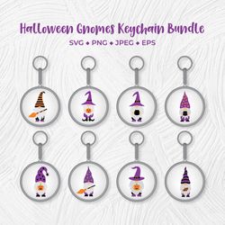 Halloween gnomes keychain bundle SVG cut files. Halloween key chain