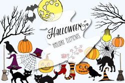Halloween Holiday Colors digital clip art. Instant download. Clipart