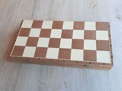 Soviet Belarus hard plastic folding chess board 5 cm square - Minsk chess box vintage