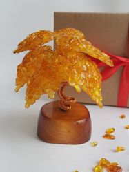 Amber tree, Happiness tree, statuette for home decor, Money tree.