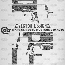 VECTOR DESIGN Colt MK IV series 80 mustang 380 auto Scrollwork 1