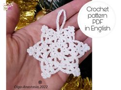 Snowflake Christmas crochet pattern , crochet Snowflake pattern , crochet pattern , Irish Crochet , Motif crochet ,