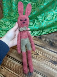 Rabbit Crocheted toys Bunny toy handmade soft toy crochet hare 13 inches