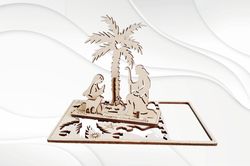 Nativity Gift Cards, laser cutting design. Drawing cut file.