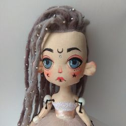 doll bride with tattoos doll with dreadlocks tattooed lady doll textile interior doll doll with tattoos ooak creepy doll