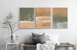 Abstract Mountains Set Of 3 Abstract Wall Art, Terracotta Art Downloadable Prints, Nature Print Olive Art Large Art Wall