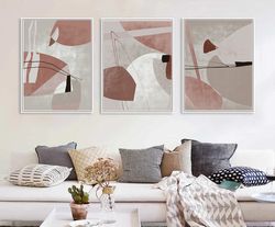 Beige Abstract Art Large Prints Printable Wall Art Triptych Set Of 3 Art Three Print Terracotta Poster Modern Home Decor