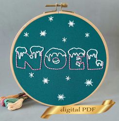 Noel pattern pdf embroidery, Christmas embroidery DIY