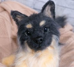 german shepherd puppy, ooak ,handmade gift, furry animal, kawaii plush, poseable doll ,black friday