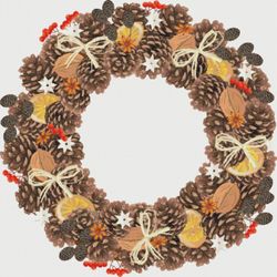 Cross Stitch Pattern | Wreath | Christmas | 3 Sizes | PDF Counted Vintage Highly Detailed Stitch