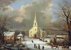 Cross Stitch Pattern | Winter Day 1875 | 6 Sizes | PDF Counted Vintage Highly Detailed Stitch
