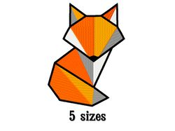 Fox machine embroidery design. Art machine embroidery design fox.  Downloadable embroidery file. Instant download.