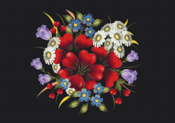 Cross Stitch Pattern | Flowers | 7 Sizes | PDF Counted Vintage Highly Detailed Stitch