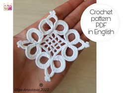 Openwork square 3 crochet pattern , crochet square pattern , crochet pattern , crochet motif pattern ,  irish crochet .