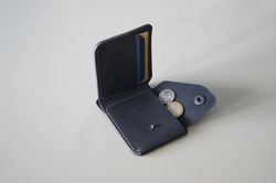 Leather bifold wallet with cards, cash & coins pockets