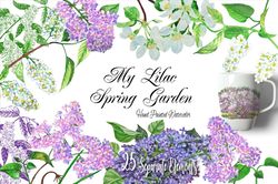 Lilac clipart, watercolour Spring clip art, wedding, watercolor,  spring clip art, Mothers day, Instant Download