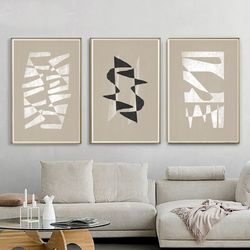 Geometric Poster Downloadable Prints Abstract Large Art Minimalist Wall Art Set Of 3 Prints Modern Triptych Simple Art