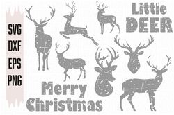 Bundle Christmas Svg, Antler Svg, Merry Christmas Svg, Deer Grunge Svg files, Digital download