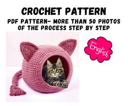 CAT BED Crochet Pattern Cat cave PDF tutorial