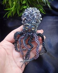 Octopus pin brooch, a unique marine jewelry, a personal gift to a friend