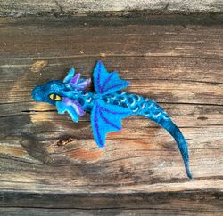 Needle felted dragon pin for women Dragon brooch for girl Wool dragon jewelry