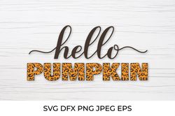 Hello pumpkin SVG. Autumn Quote calligraphy lettering