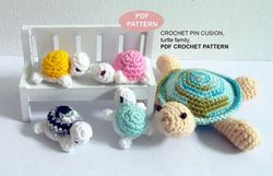 PDF Crochet Pattern, family turtle crochet pattern, crochet gift