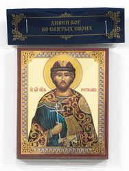 Saint Rostislav, Great Prince of Kiev icon compact size 2.3x3.5" orthodox gift free shipping from the Orthodox store