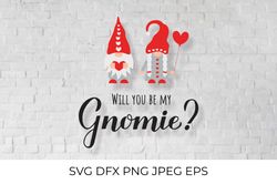 Will you be my gnomie SVG. Couple of gnomes
