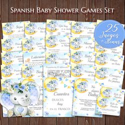 Spanish Baby Shower Games Boy Elephant Spanish Baby Shower Games Elefante Juegos de Baby Shower, Juegos para Baby Shower