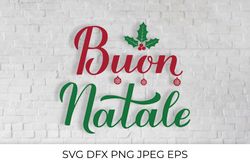 Buon Natale calligraphy lettering. Merry Christmas in Italian