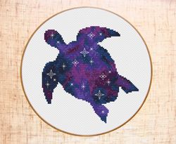Galaxy turtle cross stitch pattern Modern cross stitch PDF Space cross stitch