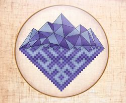 Geometric mountain cross stitch pattern Scandinavian nursery Geometric cross stitch PDF