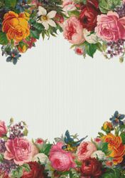 Cross Stitch Pattern | Flowers | Decoration | 5 Sizes | PDF Counted Vintage Highly Detailed Stitch