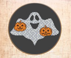Halloween cross stitch pattern Modern cross stitch Ghost embroidery Halloween pattern Pumpkin cross stitch