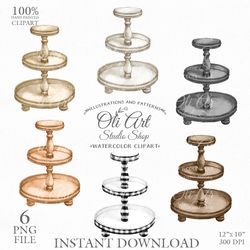 Tiered Tray Design. Png File, Hand Drawn graphics. Digital Download. OliArtStudioShop