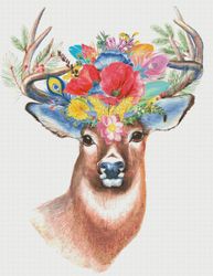 Cross Stitch Pattern | Deer  | 7 Sizes | PDF Counted Vintage Highly Detailed Stitch