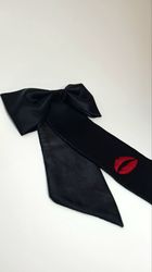Hair bow clip for women, handmade, model Kiss