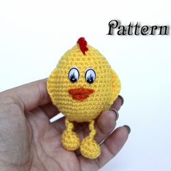 Crochet chicken pattern toy, chick amigurumi download