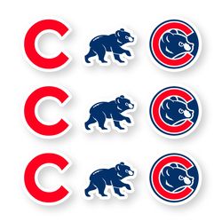 Chicago Cubs Stickers Set of 9 by 2 inches each Outdoor Wall Indoor Window Laptop Case Car Truck MLB