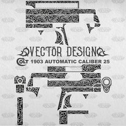 VECTOR DESIGN Colt automatic caliber 25 Scrollwork 1