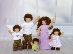 Dollhouse dolls family - Cute waldorf dollhouse family - Dollhouse people 1:12