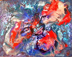 Animal Bright Oil Painting Abstraction Art Original Tiger Beast Artist Svinar Oksana