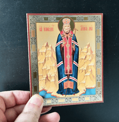 Saint Luke (davidovskiy) | Lithography Print Mounted On Wood | Size: 5 1/4" X 4 1/2"